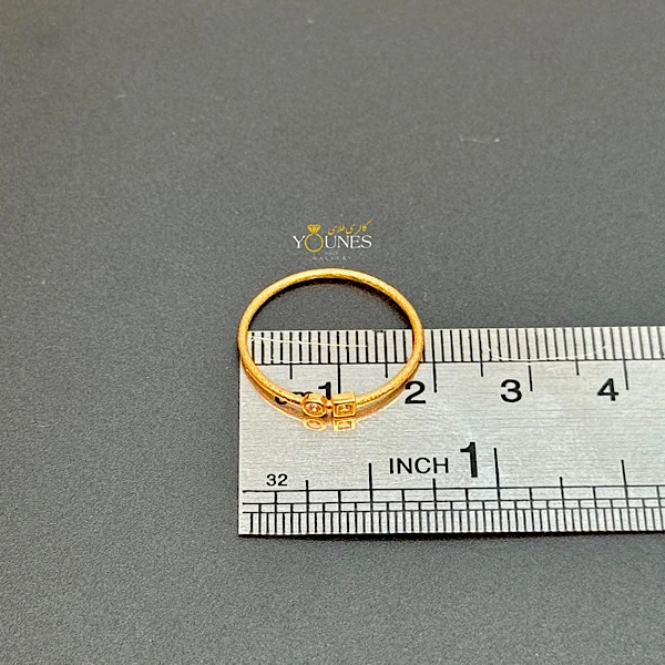 انگشتر سفید نگینی مینیمال طلا